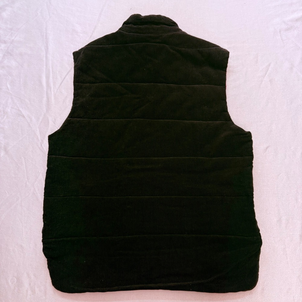 VTG Susan Bristol S Black Corduroy Puffer Vest Plaid Gingham Trim folk‎ holiday - Picture 6 of 10